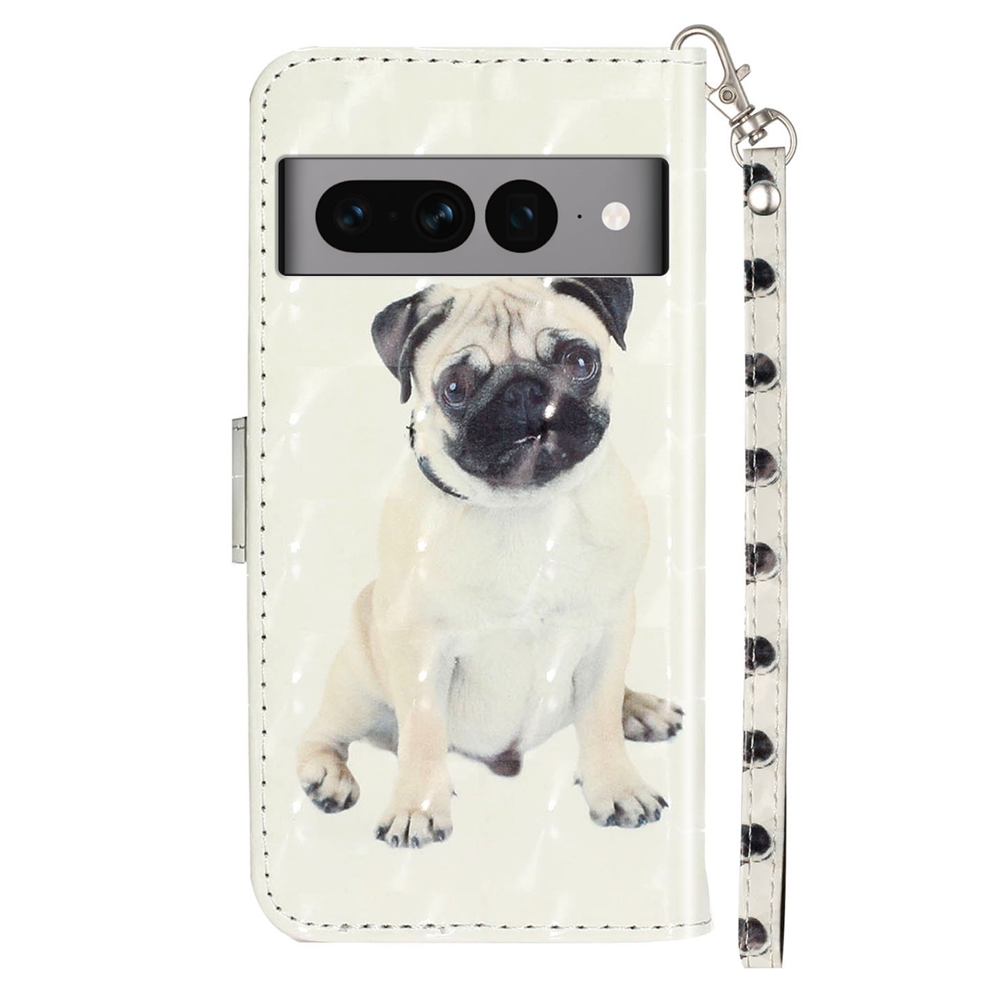 For Google Pixel 7 Pro 5G Flip Stand Phone Case 3D Pattern Printing PU Leather Wallet Phone Folio Cover with Strap