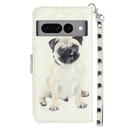 For Google Pixel 7 Pro 5G Flip Stand Phone Case 3D Pattern Printing PU Leather Wallet Phone Folio Cover with Strap