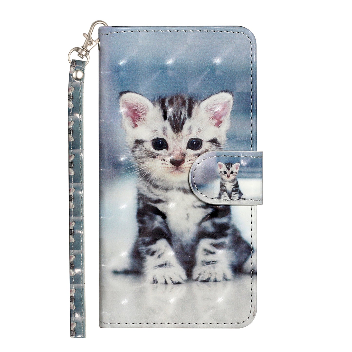 For Google Pixel 7 Pro 5G Flip Stand Phone Case 3D Pattern Printing PU Leather Wallet Phone Folio Cover with Strap