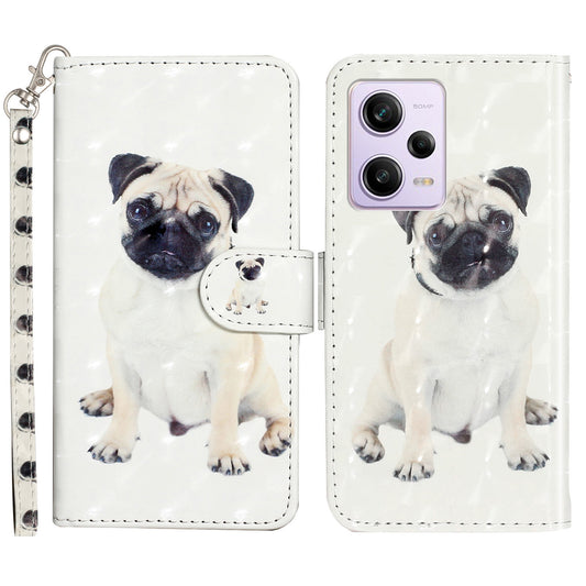 For Xiaomi Poco X5 Pro 5G / Redmi Note 12 Pro Speed 5G / Note 12 Pro 5G 3D Pattern Printing Phone Case PU Leather Wallet Stand Anti-drop Cover