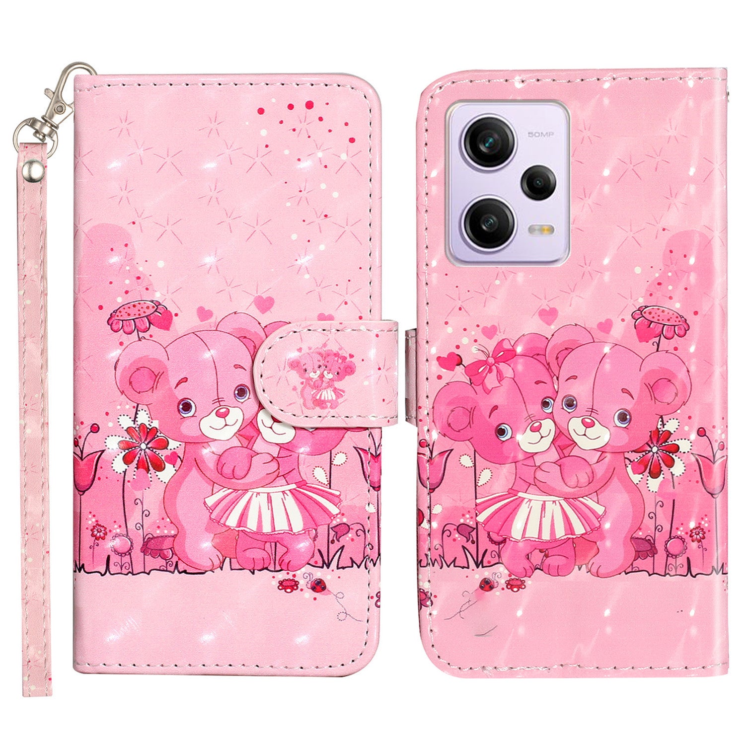 For Xiaomi Poco X5 Pro 5G / Redmi Note 12 Pro Speed 5G / Note 12 Pro 5G 3D Pattern Printing Phone Case PU Leather Wallet Stand Anti-drop Cover