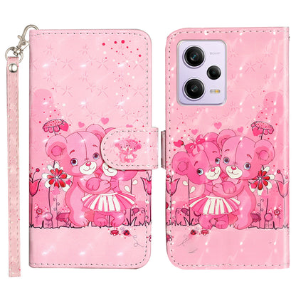 For Xiaomi Poco X5 Pro 5G / Redmi Note 12 Pro Speed 5G / Note 12 Pro 5G 3D Pattern Printing Phone Case PU Leather Wallet Stand Anti-drop Cover