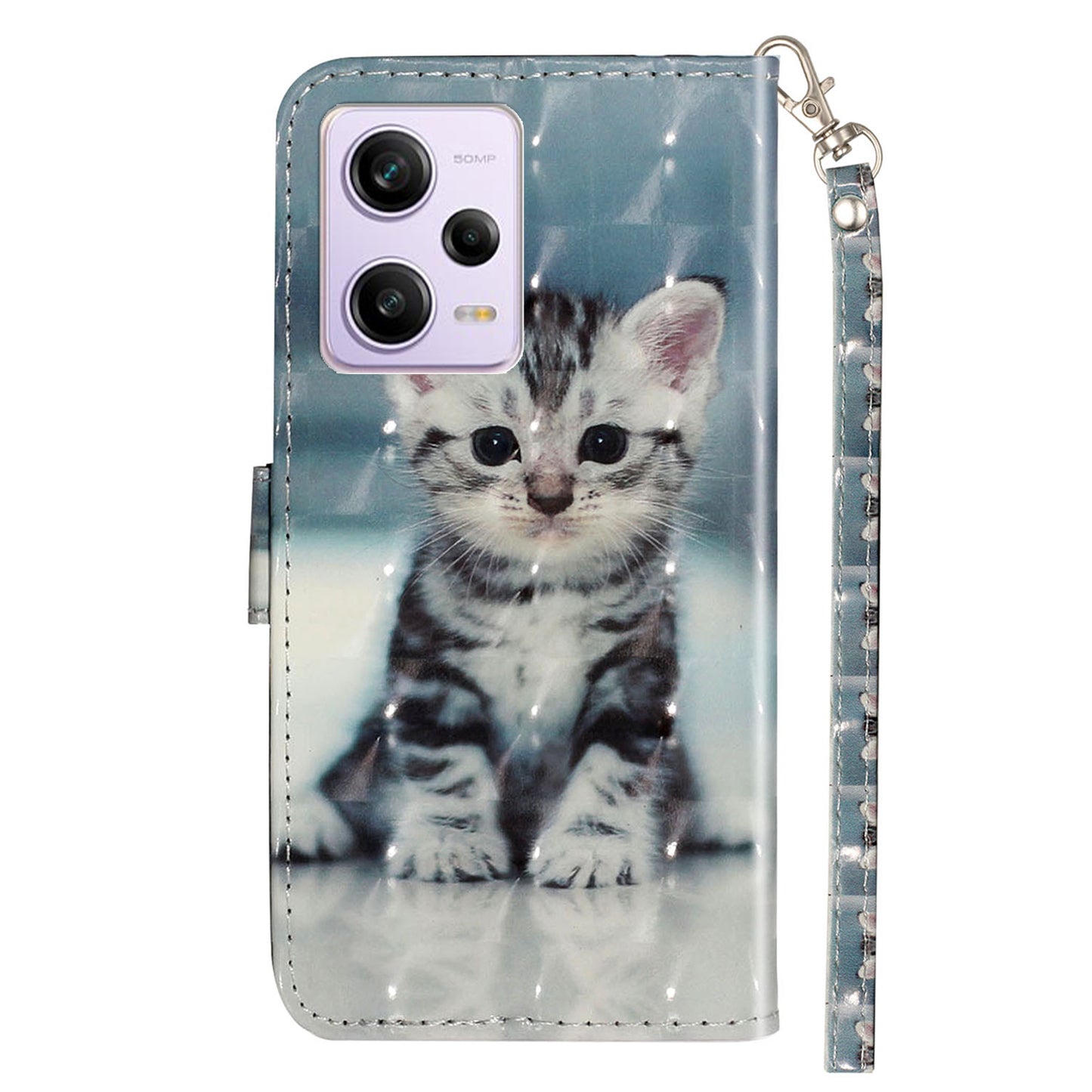 For Xiaomi Poco X5 Pro 5G / Redmi Note 12 Pro Speed 5G / Note 12 Pro 5G 3D Pattern Printing Phone Case PU Leather Wallet Stand Anti-drop Cover