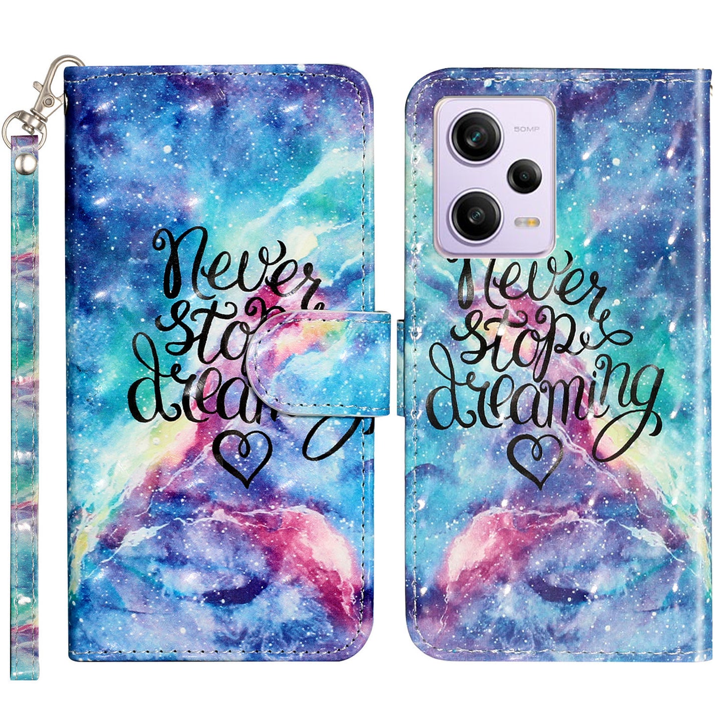 For Xiaomi Poco X5 Pro 5G / Redmi Note 12 Pro Speed 5G / Note 12 Pro 5G 3D Pattern Printing Phone Case PU Leather Wallet Stand Anti-drop Cover
