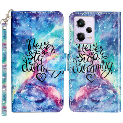 For Xiaomi Poco X5 Pro 5G / Redmi Note 12 Pro Speed 5G / Note 12 Pro 5G 3D Pattern Printing Phone Case PU Leather Wallet Stand Anti-drop Cover