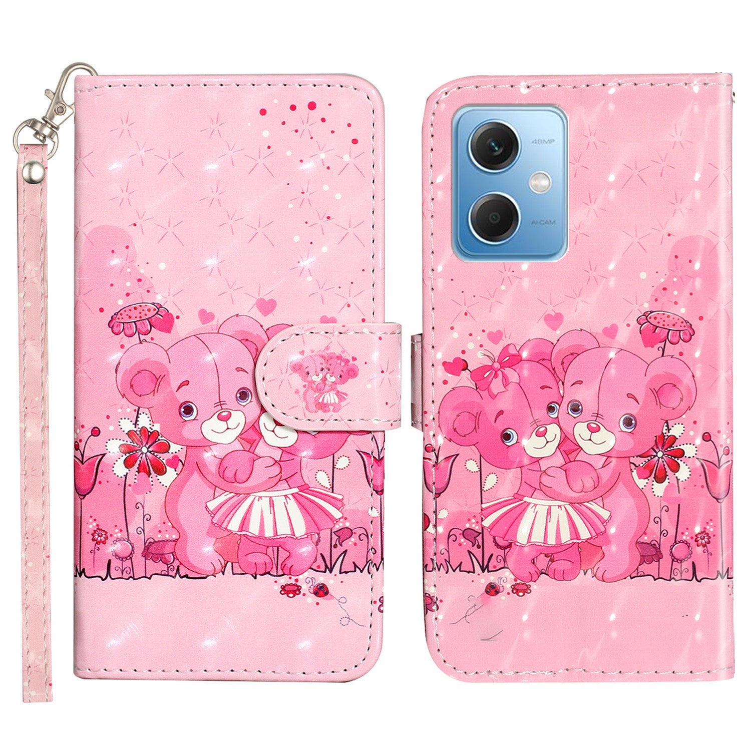For Xiaomi Redmi Note 12 5G (India) / (China) / (Global) / Poco X5 5G 3D Pattern Printing PU Leather Wallet Cover Flip Stand Phone Case