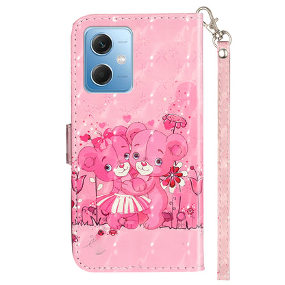 For Xiaomi Redmi Note 12 5G (India) / (China) / (Global) / Poco X5 5G 3D Pattern Printing PU Leather Wallet Cover Flip Stand Phone Case