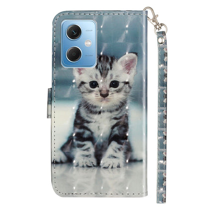 For Xiaomi Redmi Note 12 5G (India) / (China) / (Global) / Poco X5 5G 3D Pattern Printing PU Leather Wallet Cover Flip Stand Phone Case