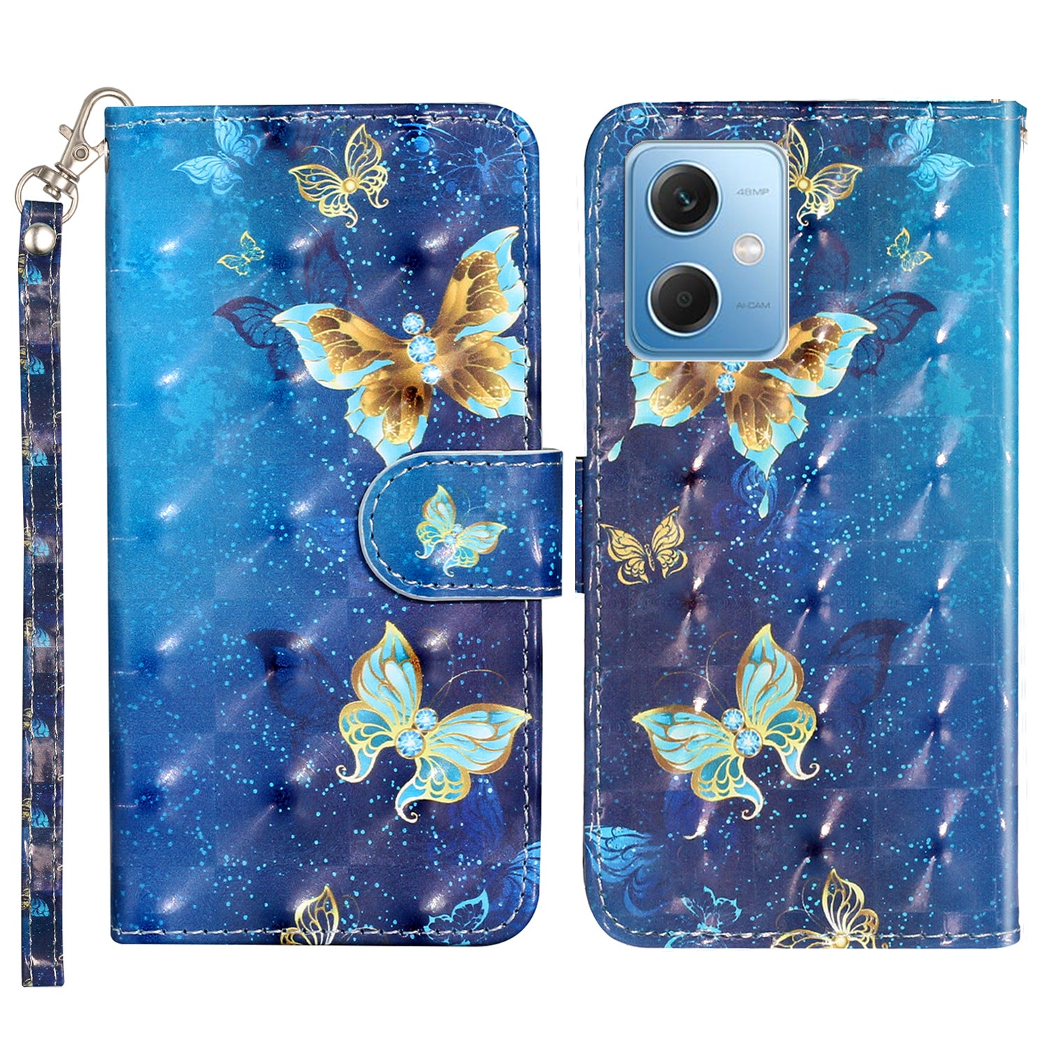 For Xiaomi Redmi Note 12 5G (India) / (China) / (Global) / Poco X5 5G 3D Pattern Printing PU Leather Wallet Cover Flip Stand Phone Case