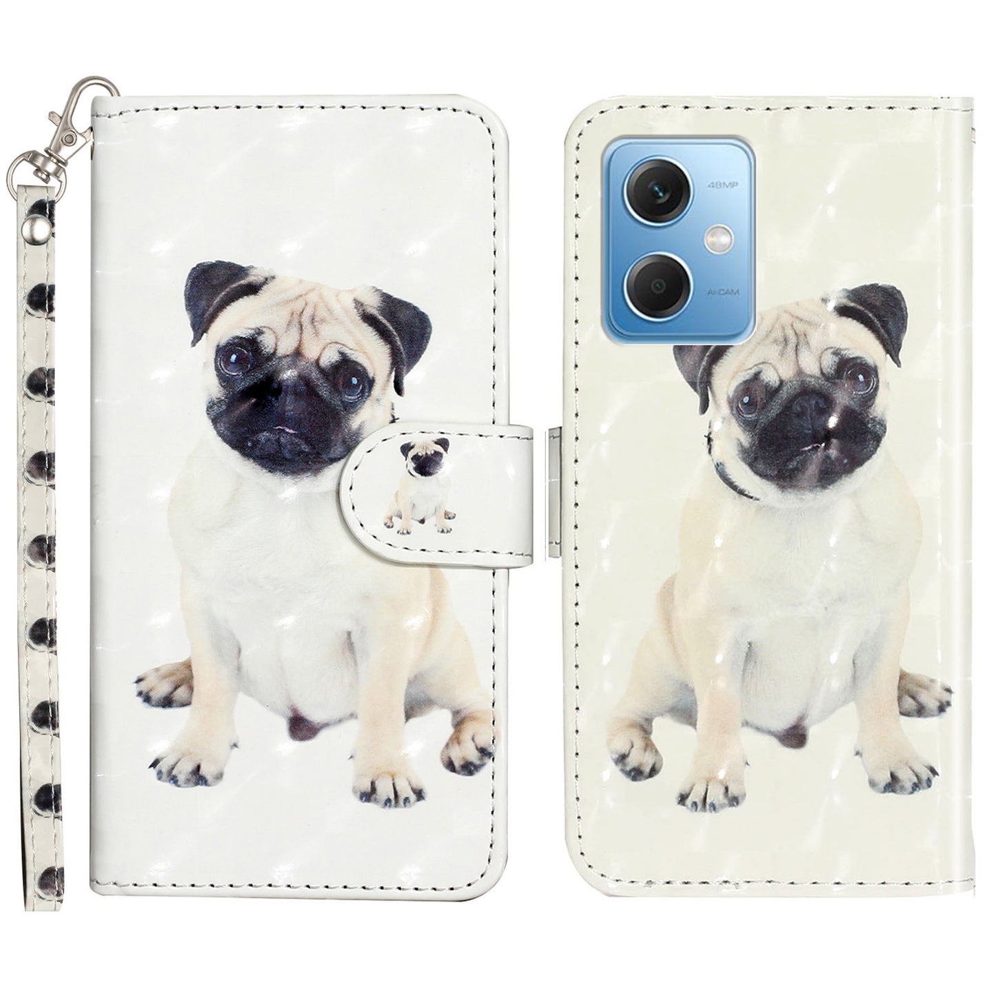 For Xiaomi Redmi Note 12 5G (India) / (China) / (Global) / Poco X5 5G 3D Pattern Printing PU Leather Wallet Cover Flip Stand Phone Case