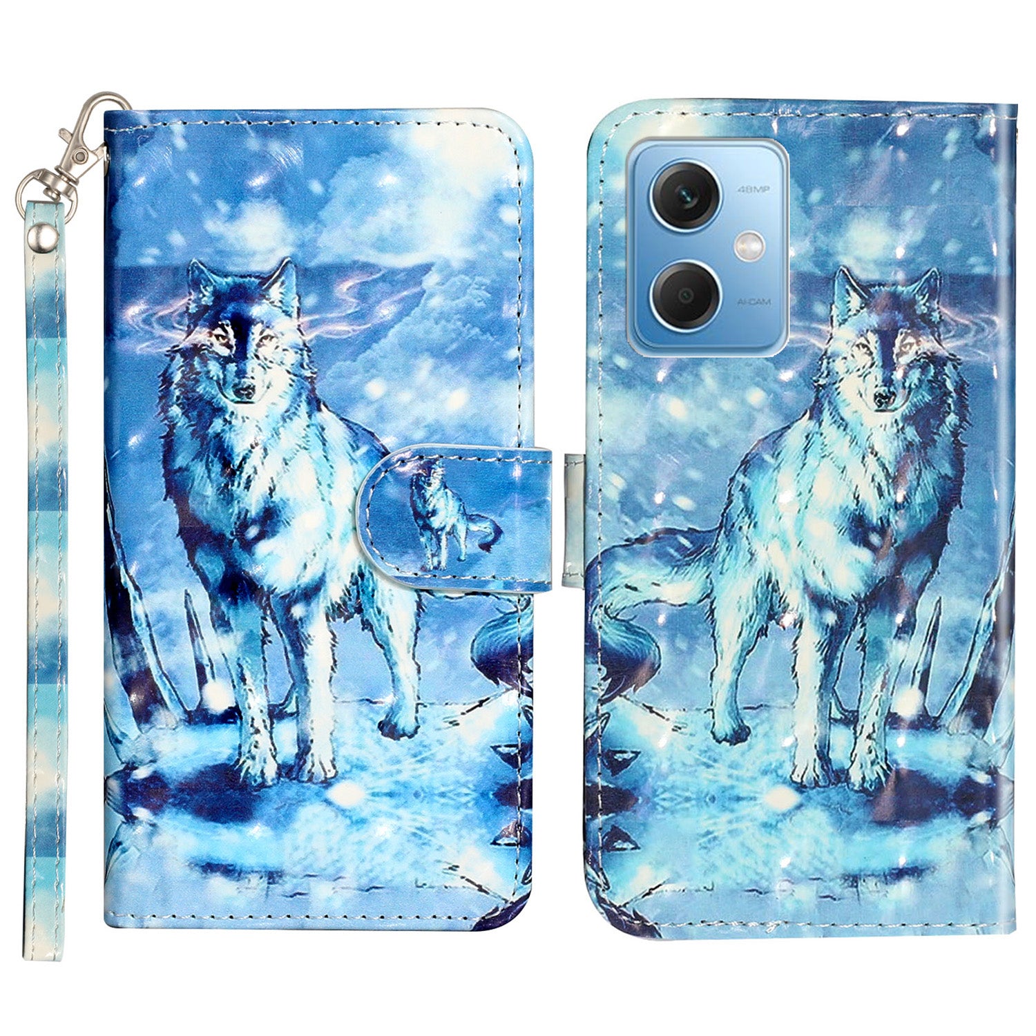 For Xiaomi Redmi Note 12 5G (India) / (China) / (Global) / Poco X5 5G 3D Pattern Printing PU Leather Wallet Cover Flip Stand Phone Case