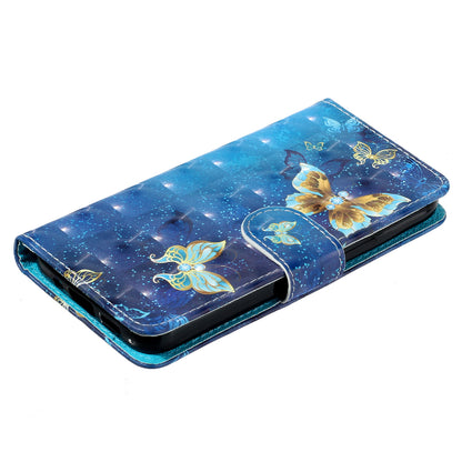 For Xiaomi 13 5G Shockproof Phone Case 3D Pattern Printing PU Leather Wallet Flip Stand Cover with Strap