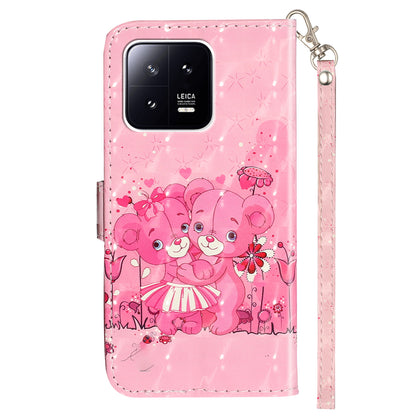 For Xiaomi 13 Pro 5G PU Leather Wallet Phone Case 3D Pattern Printing Protective Stand Cover with Strap