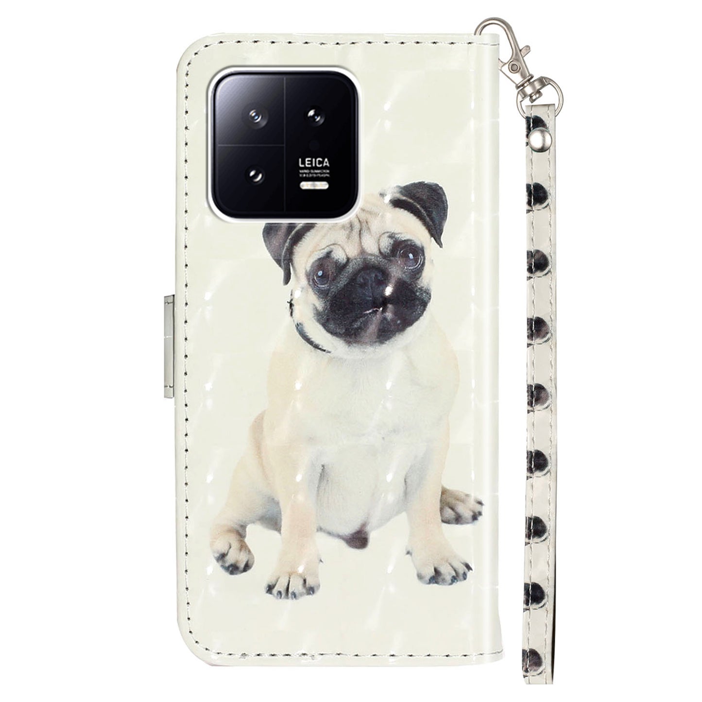 For Xiaomi 13 Pro 5G PU Leather Wallet Phone Case 3D Pattern Printing Protective Stand Cover with Strap