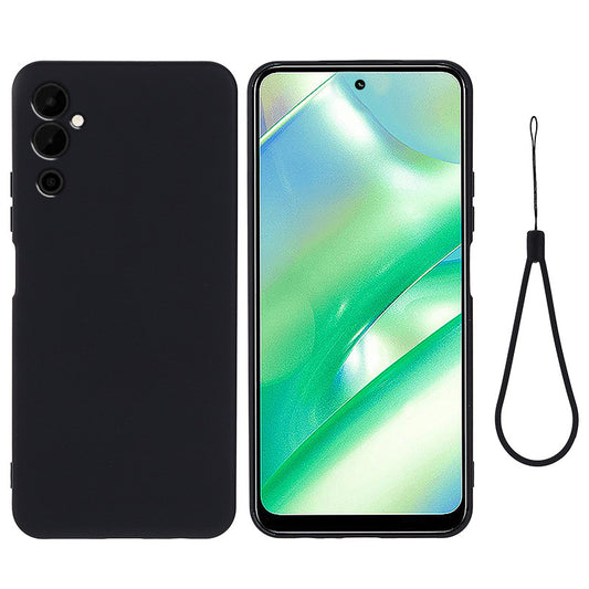 Mobile Phone Case for Tecno Pova Neo 2 4G , Liquid Silicone Soft Lining Cover with Strap