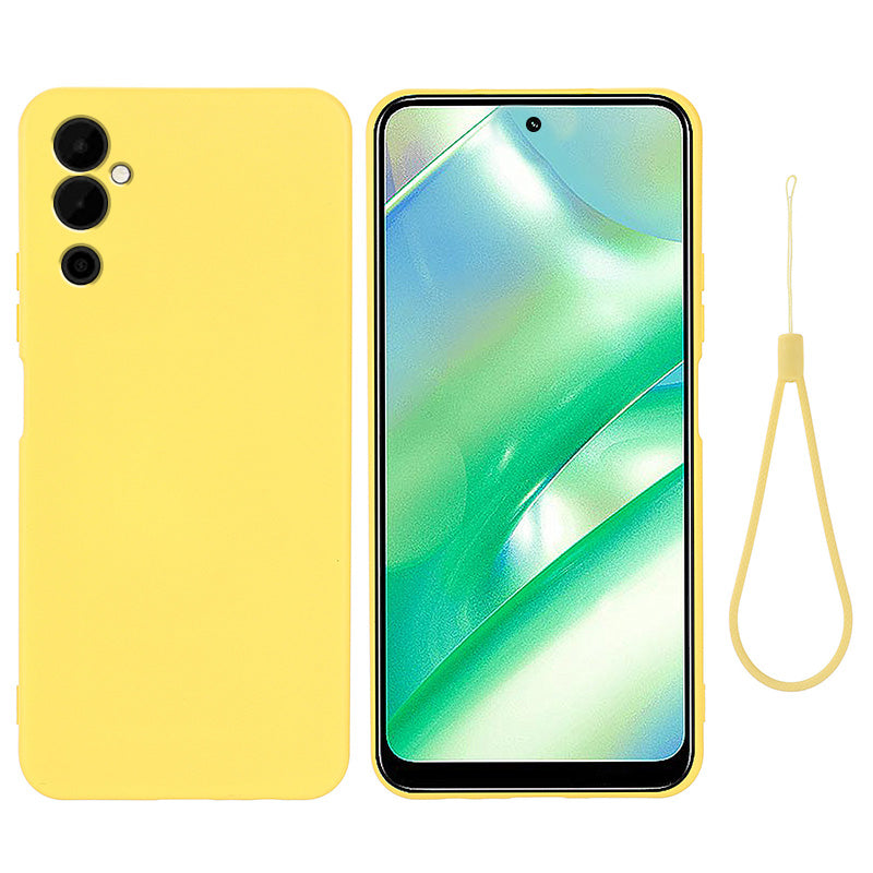 Mobile Phone Case for Tecno Pova Neo 2 4G , Liquid Silicone Soft Lining Cover with Strap