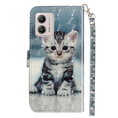 For Motorola Moto G73 5G 3D Pattern Printing PU Leather Case Flip Stand Wallet Phone Cover with Strap