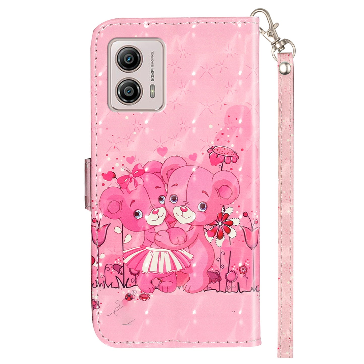 For Motorola Moto G73 5G 3D Pattern Printing PU Leather Case Flip Stand Wallet Phone Cover with Strap