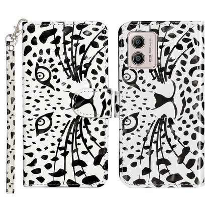 For Motorola Moto G73 5G 3D Pattern Printing PU Leather Case Flip Stand Wallet Phone Cover with Strap