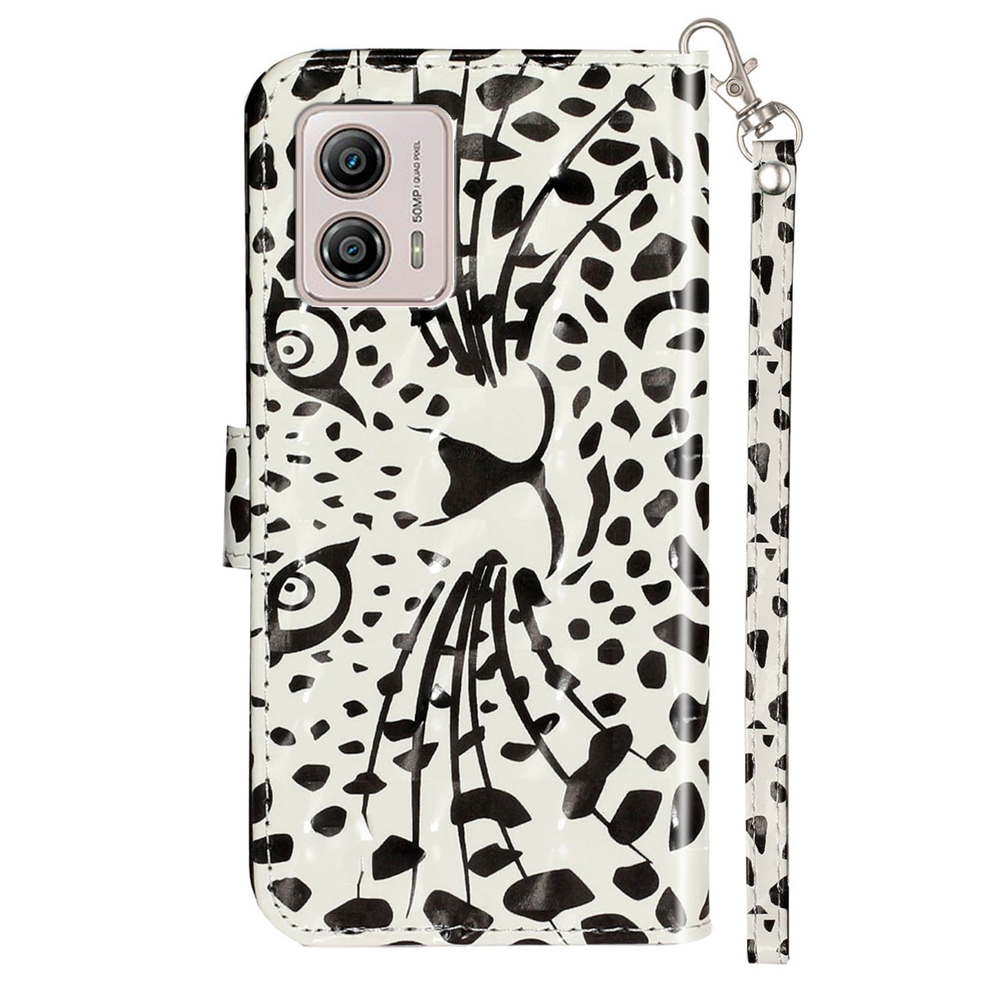 For Motorola Moto G73 5G 3D Pattern Printing PU Leather Case Flip Stand Wallet Phone Cover with Strap