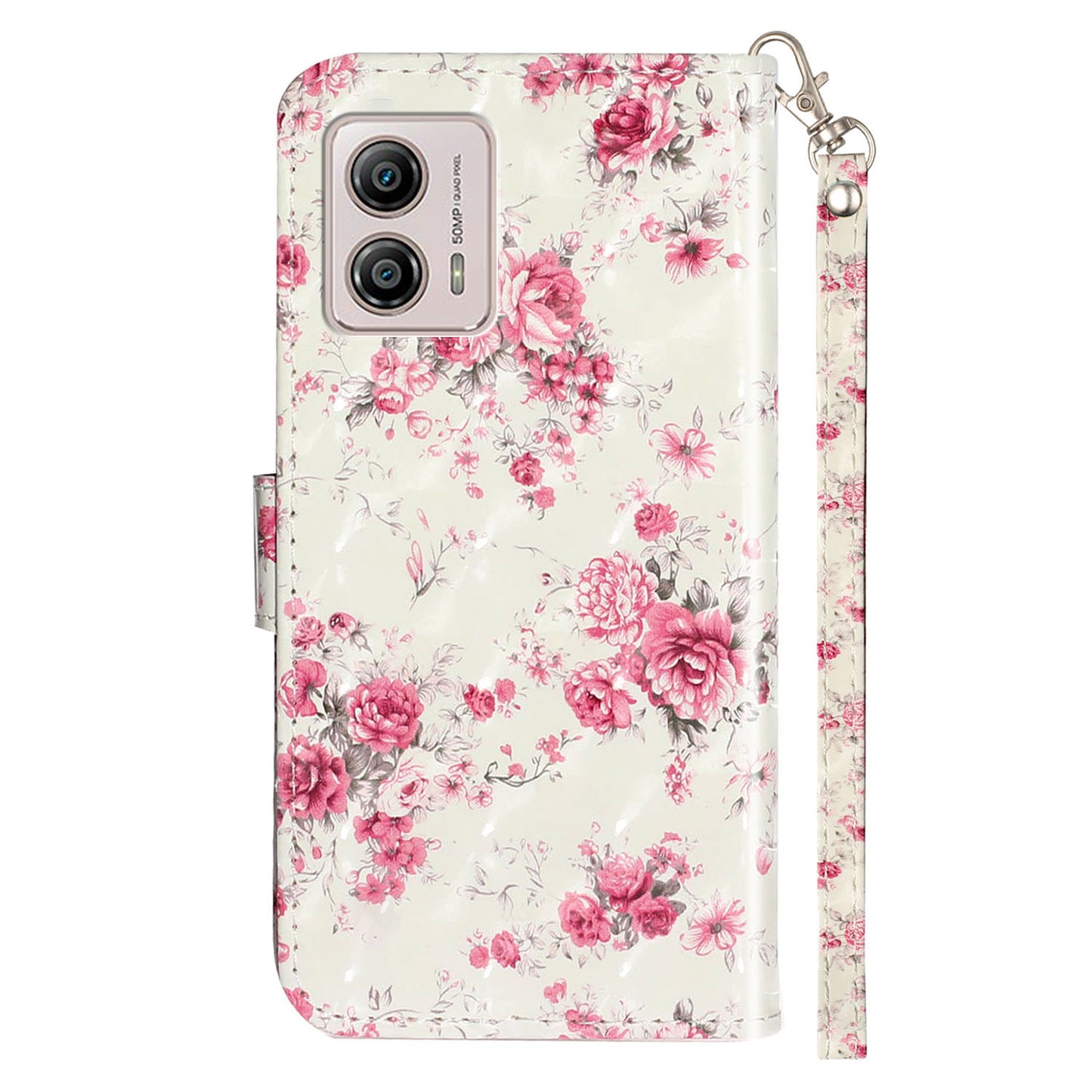 For Motorola Moto G73 5G 3D Pattern Printing PU Leather Case Flip Stand Wallet Phone Cover with Strap