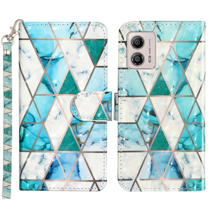 For Motorola Moto G73 5G 3D Pattern Printing PU Leather Case Flip Stand Wallet Phone Cover with Strap