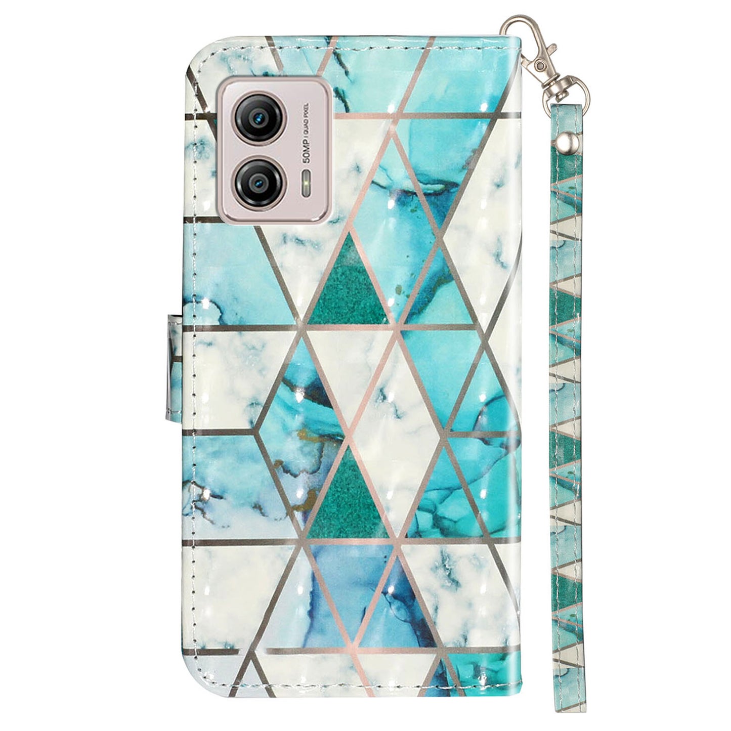 For Motorola Moto G73 5G 3D Pattern Printing PU Leather Case Flip Stand Wallet Phone Cover with Strap