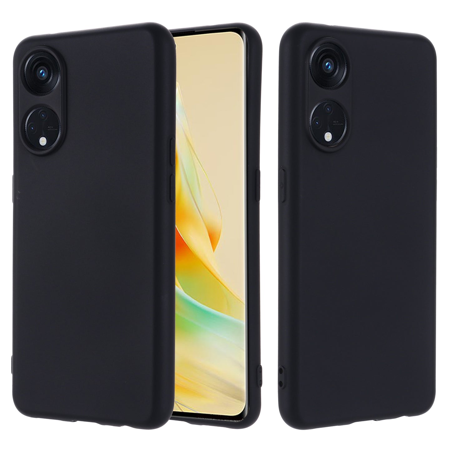 For Oppo Reno8 T 5G / A1 Pro 5G Liquid Silicone Soft Lining Cover Anti-Scratch Phone Case with Strap
