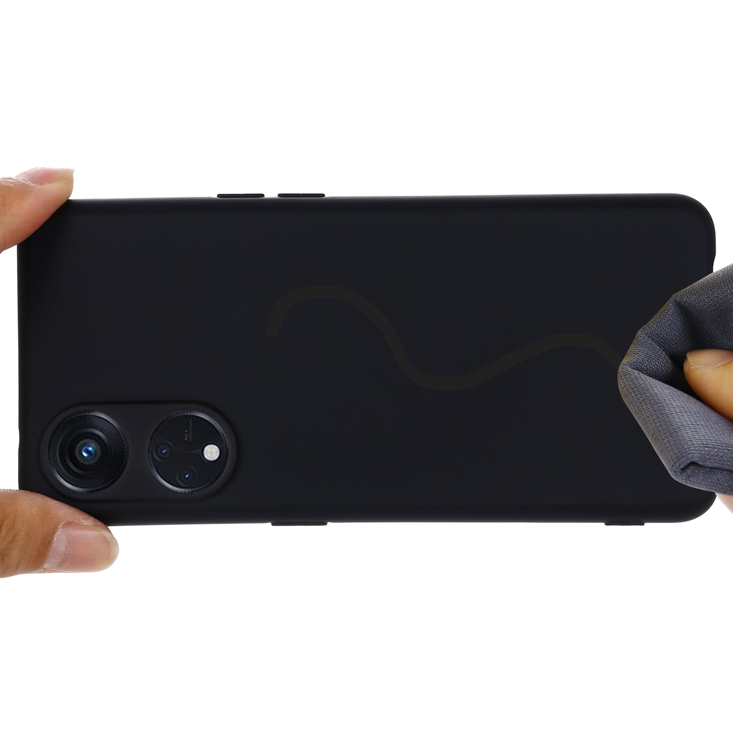 For Oppo Reno8 T 5G / A1 Pro 5G Liquid Silicone Soft Lining Cover Anti-Scratch Phone Case with Strap