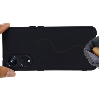 For Oppo Reno8 T 5G / A1 Pro 5G Liquid Silicone Soft Lining Cover Anti-Scratch Phone Case with Strap