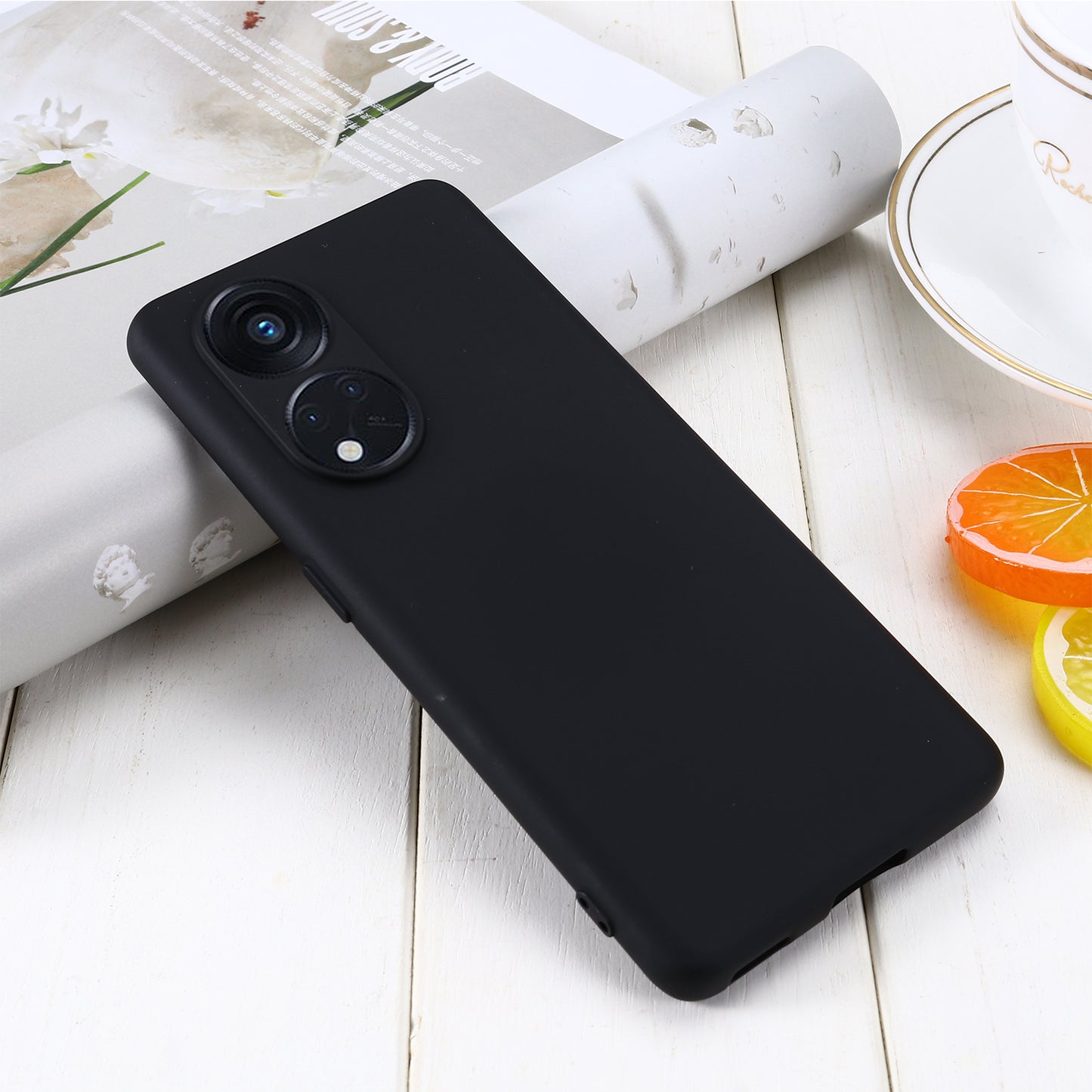 For Oppo Reno8 T 5G / A1 Pro 5G Liquid Silicone Soft Lining Cover Anti-Scratch Phone Case with Strap