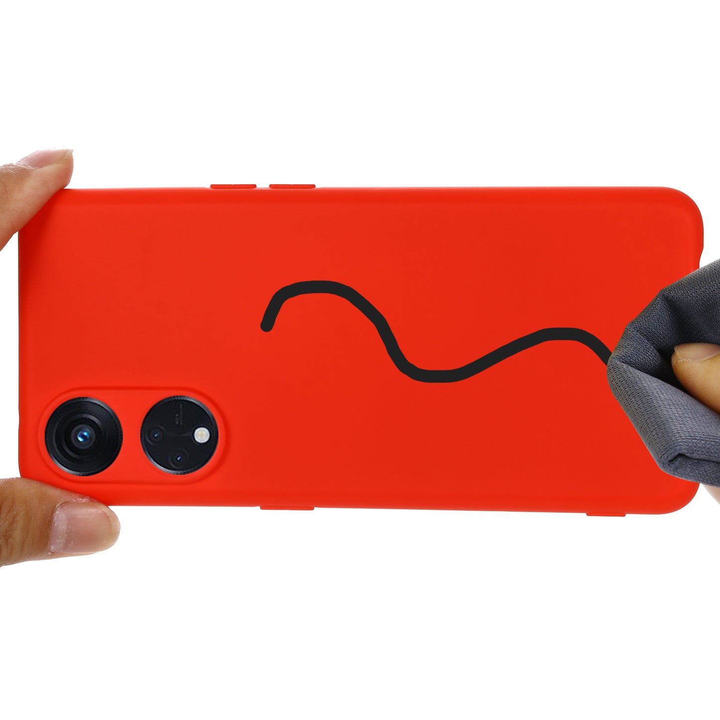 For Oppo Reno8 T 5G / A1 Pro 5G Liquid Silicone Soft Lining Cover Anti-Scratch Phone Case with Strap
