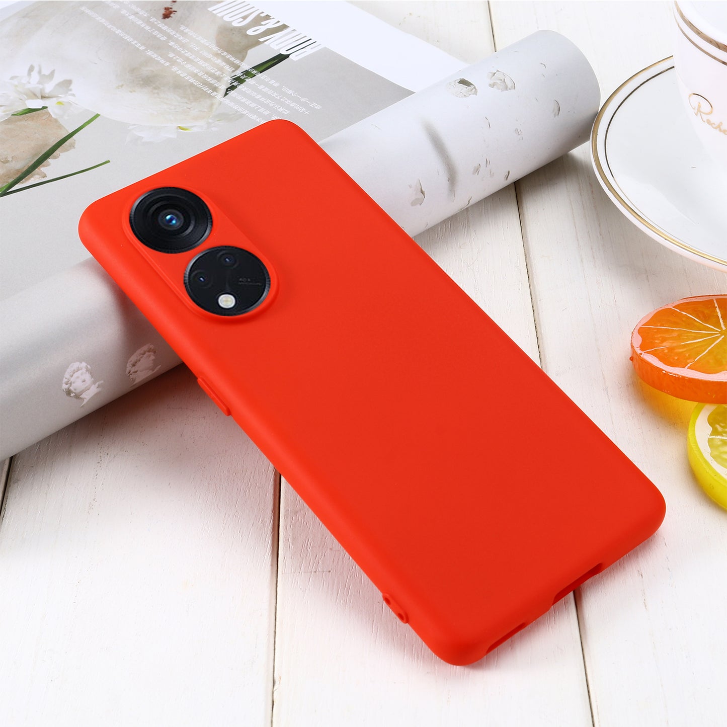 For Oppo Reno8 T 5G / A1 Pro 5G Liquid Silicone Soft Lining Cover Anti-Scratch Phone Case with Strap