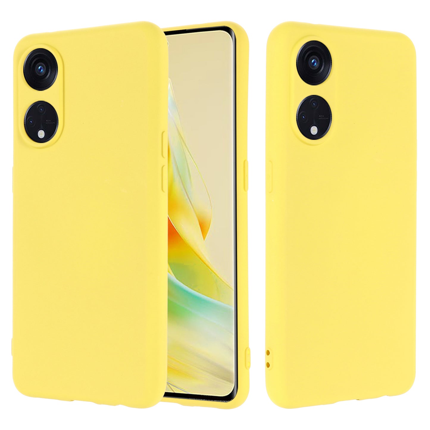 For Oppo Reno8 T 5G / A1 Pro 5G Liquid Silicone Soft Lining Cover Anti-Scratch Phone Case with Strap