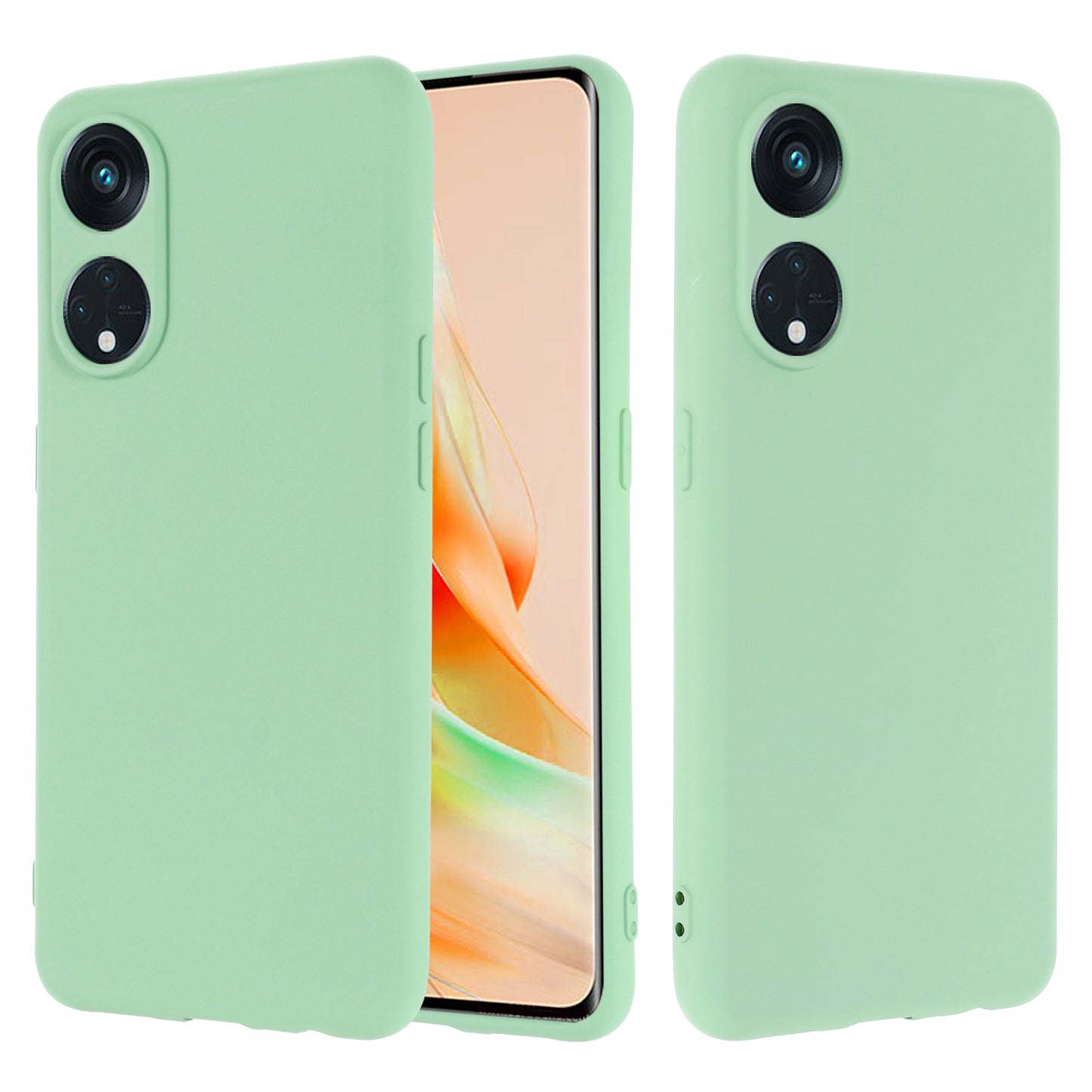 For Oppo Reno8 T 5G / A1 Pro 5G Liquid Silicone Soft Lining Cover Anti-Scratch Phone Case with Strap