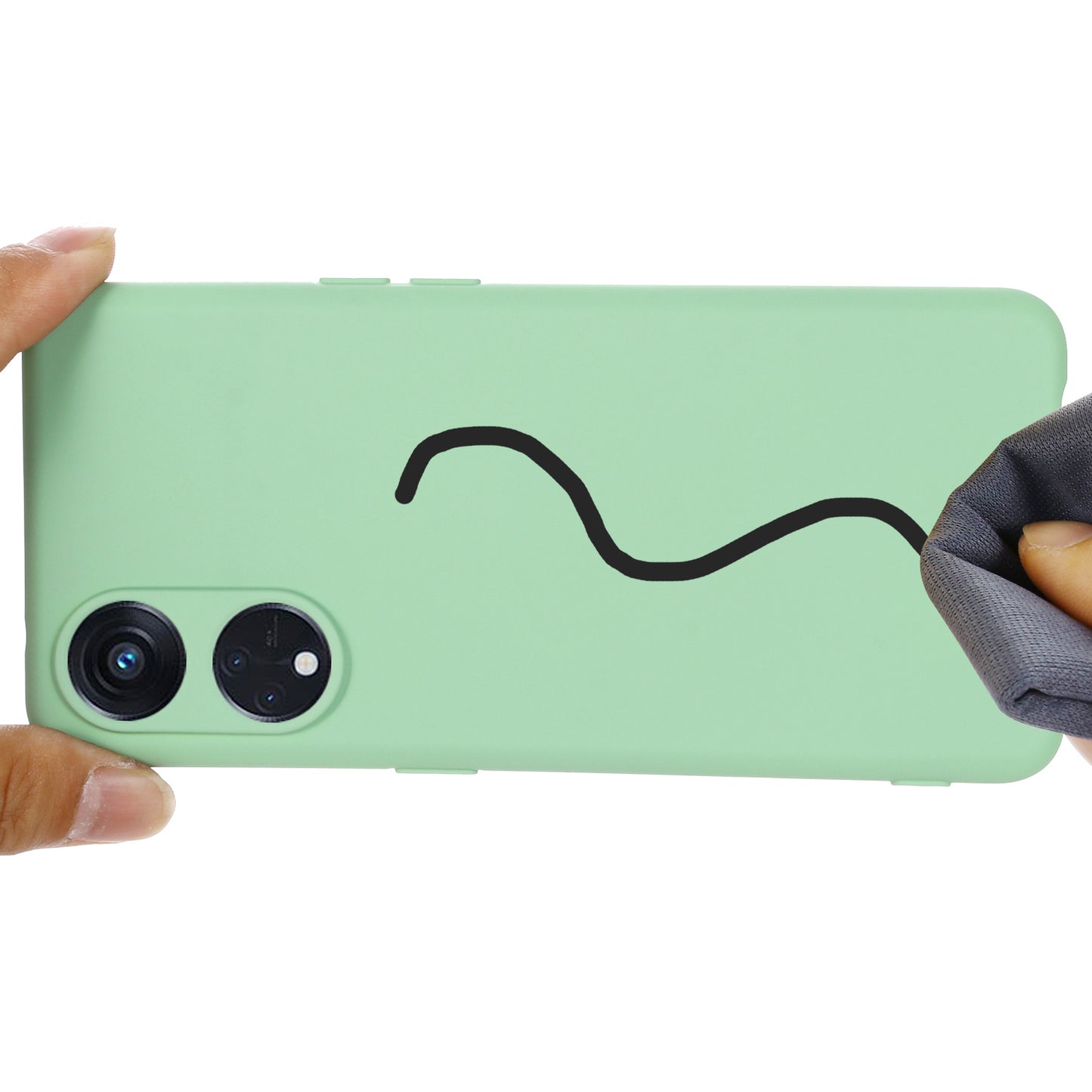 For Oppo Reno8 T 5G / A1 Pro 5G Liquid Silicone Soft Lining Cover Anti-Scratch Phone Case with Strap
