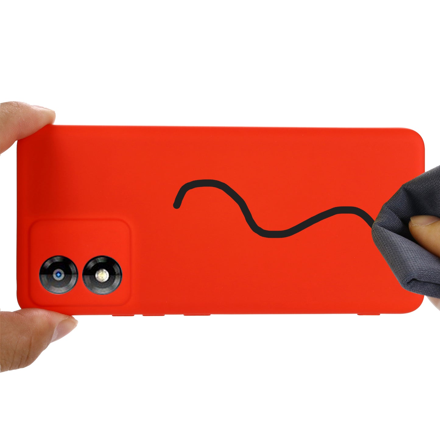 For Motorola Moto E13 4G Anti-Dust Phone Case Liquid Silicone Soft Lining Phone Cover Shell with Strap