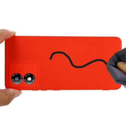 For Motorola Moto E13 4G Anti-Dust Phone Case Liquid Silicone Soft Lining Phone Cover Shell with Strap