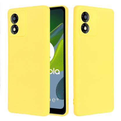 For Motorola Moto E13 4G Anti-Dust Phone Case Liquid Silicone Soft Lining Phone Cover Shell with Strap