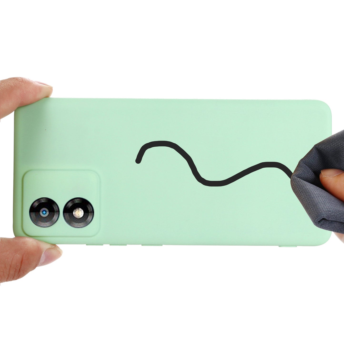 For Motorola Moto E13 4G Anti-Dust Phone Case Liquid Silicone Soft Lining Phone Cover Shell with Strap