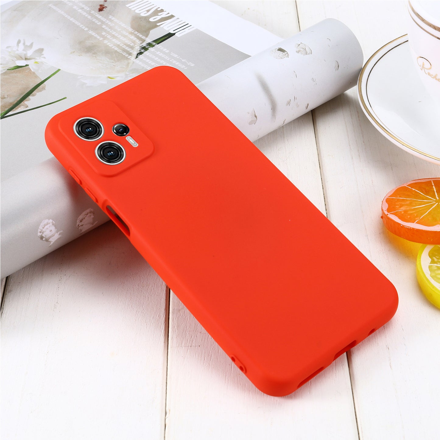 Smartphone Cover for Motorola Moto G13 4G / G23 4G , Liquid Silicone Soft Lining Case with Strap