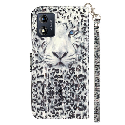 For Motorola Moto E13 4G PU Leather Phone Cover 3D Pattern Printing Wallet Stand Phone Case with Strap