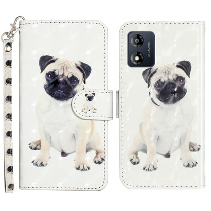 For Motorola Moto E13 4G PU Leather Phone Cover 3D Pattern Printing Wallet Stand Phone Case with Strap