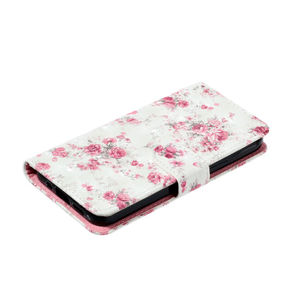 For Motorola Moto E13 4G PU Leather Phone Cover 3D Pattern Printing Wallet Stand Phone Case with Strap