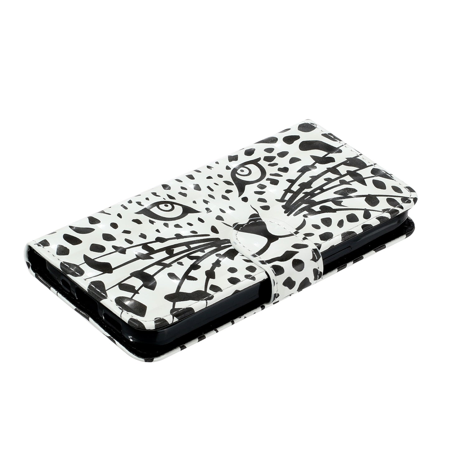 For Motorola Moto E13 4G PU Leather Phone Cover 3D Pattern Printing Wallet Stand Phone Case with Strap