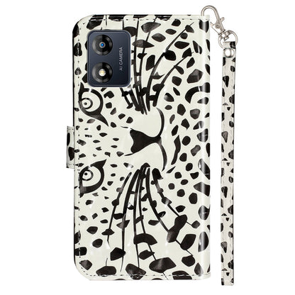 For Motorola Moto E13 4G PU Leather Phone Cover 3D Pattern Printing Wallet Stand Phone Case with Strap