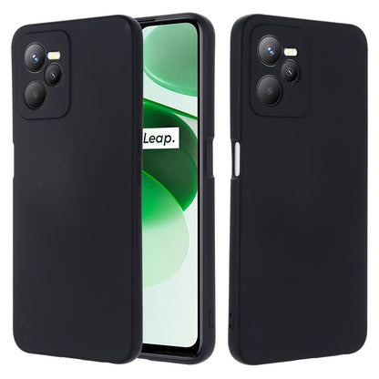 For Realme C35 4G / Narzo 50A Prime Drop Protection Phone Cover Liquid Silicone Soft Lining Phone Case with Strap