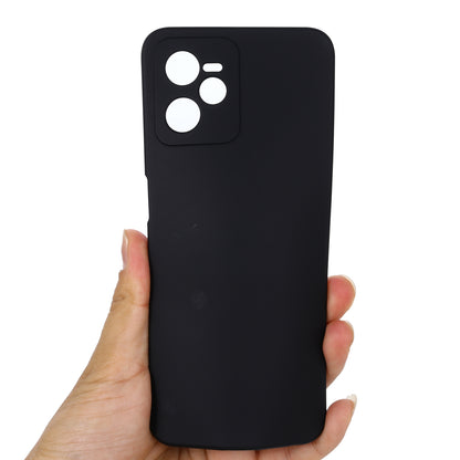 For Realme C35 4G / Narzo 50A Prime Drop Protection Phone Cover Liquid Silicone Soft Lining Phone Case with Strap