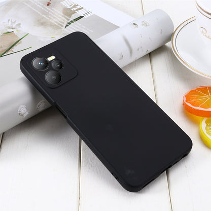 For Realme C35 4G / Narzo 50A Prime Drop Protection Phone Cover Liquid Silicone Soft Lining Phone Case with Strap