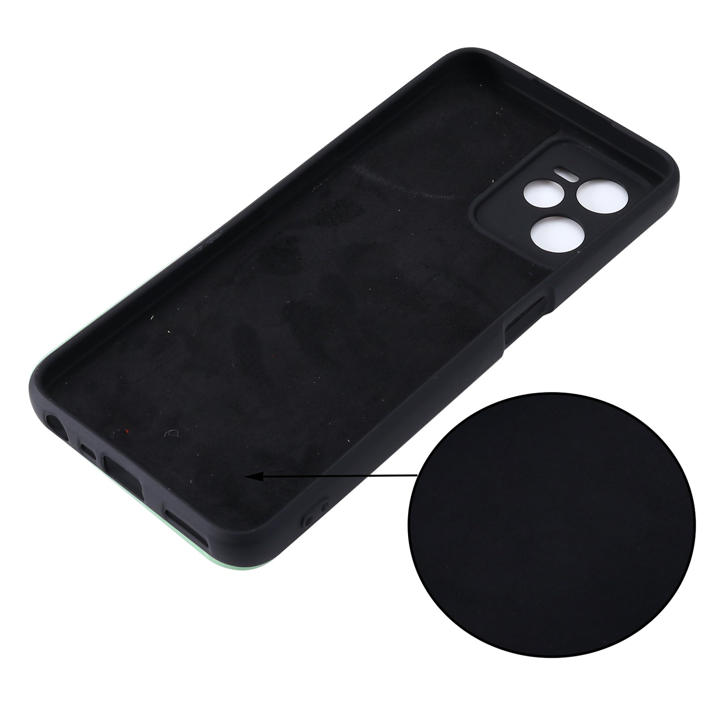 For Realme C35 4G / Narzo 50A Prime Drop Protection Phone Cover Liquid Silicone Soft Lining Phone Case with Strap